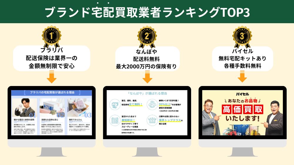 ブランド宅配買取業者ランキング3選